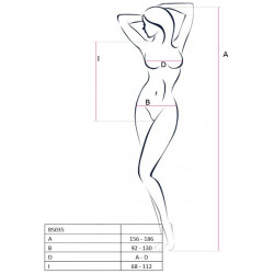 PASSION WOMAN BS035 BODYSTOCKING BLANCO TALLA UNICA 2