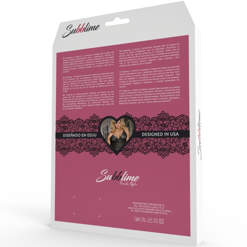 SUBBLIME FETISH TEDDY MANGA CORTA TALLA GRANDE