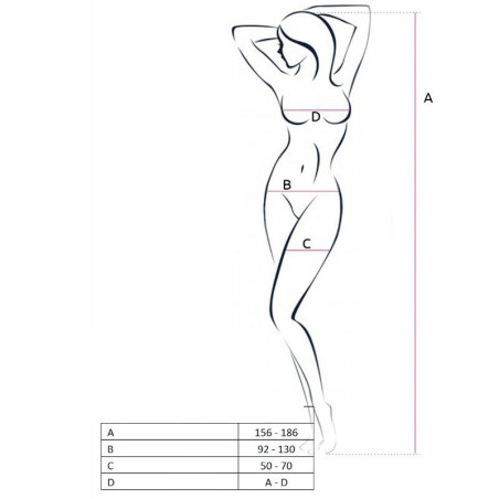 PASSION WOMAN BS055 BODYSTOCKING NEGRO TALLA UNICA