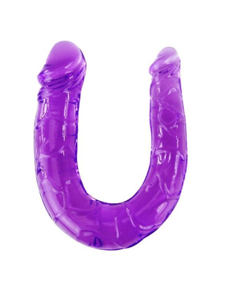BAILE DILDO DOBLE EN GELATINA FLEXIBLE LILA