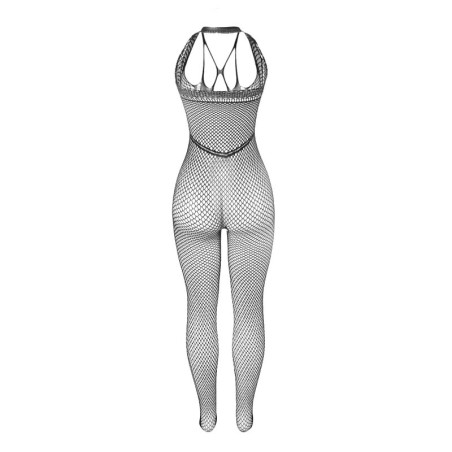 SUBBLIME 951788 BODYSTOCKING LARGO DE REJILLA TIRANTES EN PECHO Y ESPALDA NEGRO TALLA UNICA