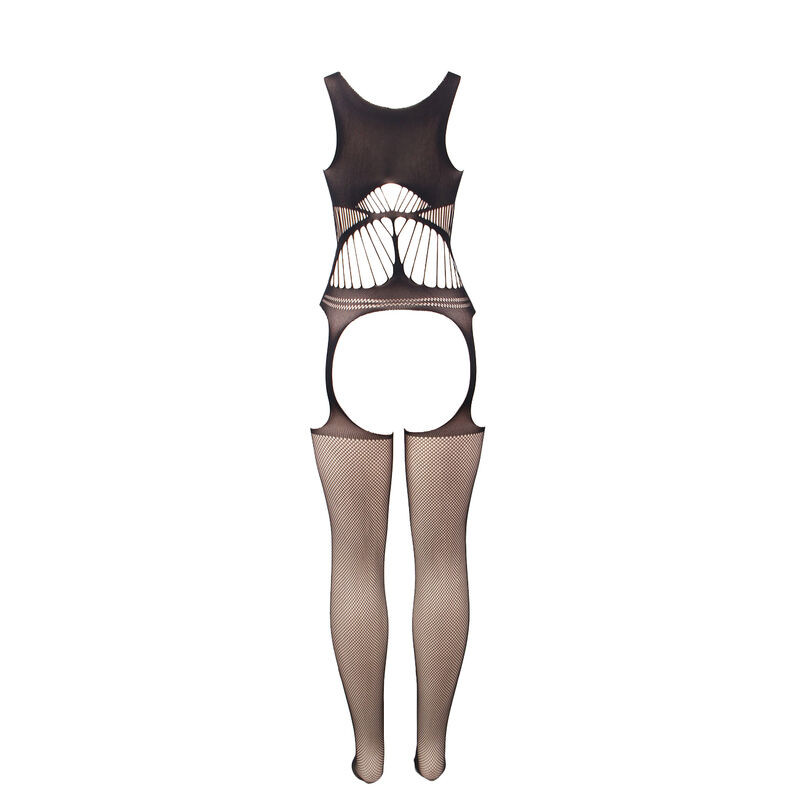 SUBBLIME 951900 BODYSTOCKING CROTCHLESS DE REJILLA CON COPA Y HOMBROS ABIERTOS NEGRO TALLA UNICA