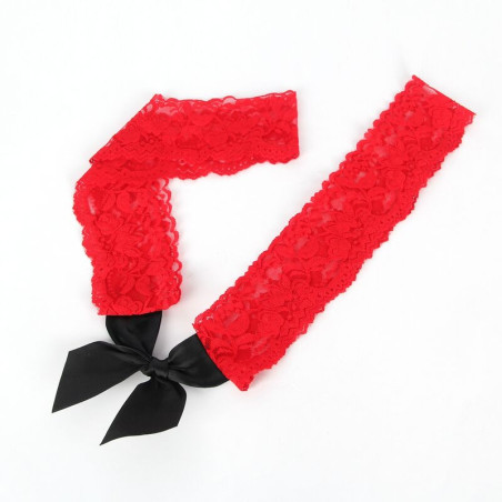 SUBBLIME 952068 VESTIDO CORTO DE REJILLA CON COSTURAS NEGRAS Y ROJAS TALLA UNICA