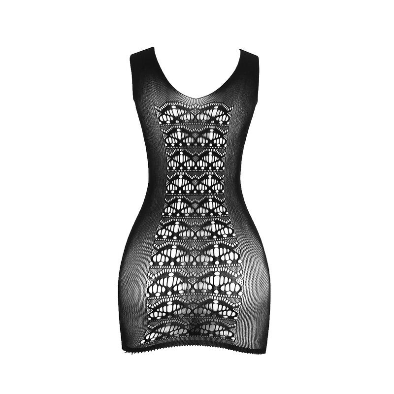 SUBBLIME 952167 VESTIDO DE REJILLA CORTO ELASTICO NEGRO TALLA UNICA