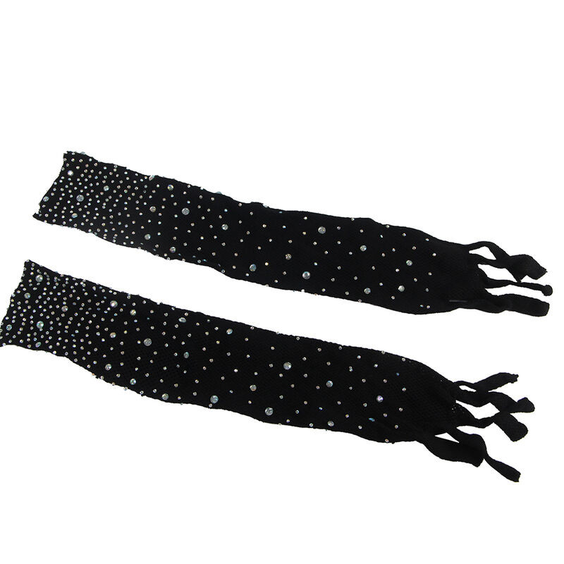 SUBBLIME 952174 BODYSTOCKING DE REJILLA CON GUANTES Y DIAMANTES NEGRO TALLA UNICA