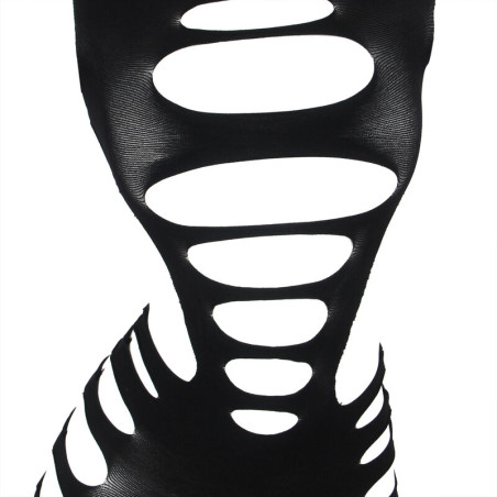 SUBBLIME 952266 VESTIDO DE REJILLA ELASTICO MANGA LARGA NEGRO TALLA UNICA