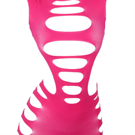 SUBBLIME 952273 VESTIDO DE REJILLA ELASTICO MANGA LARGA ROSA TALLA UNICA