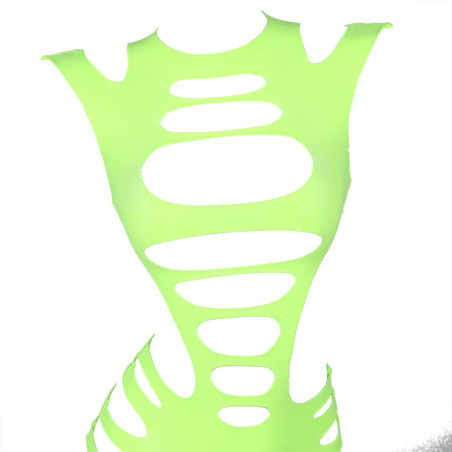 SUBBLIME 952280 VESTIDO DE REJILLA ELASTICO MANGA LARGA VERDE TALLA UNICA