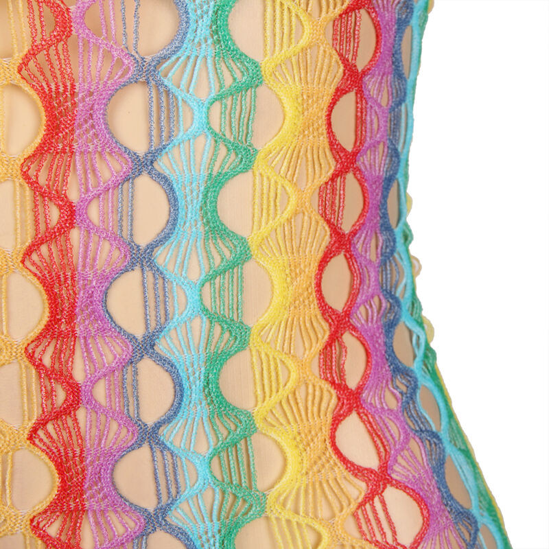 SUBBLIME 952365 VESTIDO DE REJILLA HOMBROS DESCUBIERTOS ARCOIRIS TALLA UNICA
