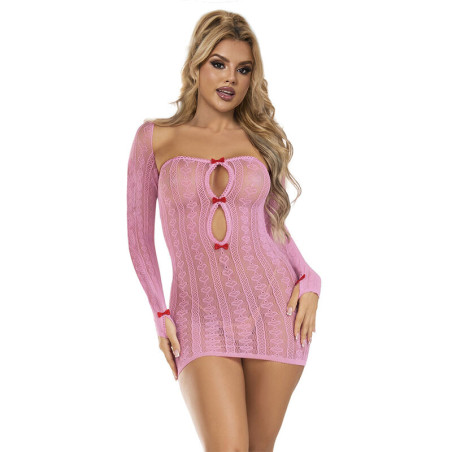 SUBBLIME 952471 VESTIDO DE REJILLA ROSA TALLA UNICA