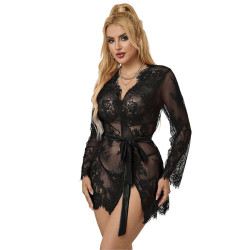 SUBBLIME 953768 CAMISON DE ENCAJE TANGA NEGRO L XL