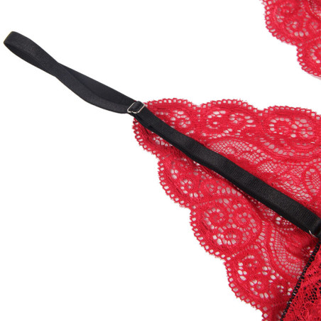 SUBBLIME 953898 SET 3 PIEZAS ENCAJE Y SATEN ROJO S M