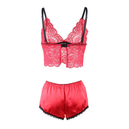 SUBBLIME 953904 SET 3 PIEZAS ENCAJE Y SATEN ROJO L XL