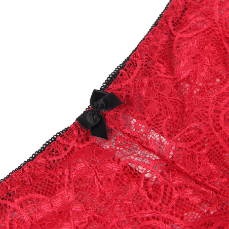 SUBBLIME 953904 SET 3 PIEZAS ENCAJE Y SATEN ROJO L XL