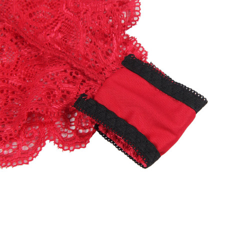 SUBBLIME 953904 SET 3 PIEZAS ENCAJE Y SATEN ROJO L XL