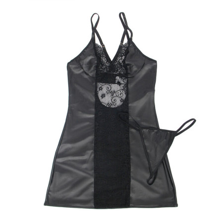 SUBBLIME 954178 VESTIDO TANGA CUERO NEGRO L XL
