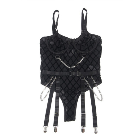 SUBBLIME 954260 BODY CON CADENAS LIGUEROS NEGRO S M