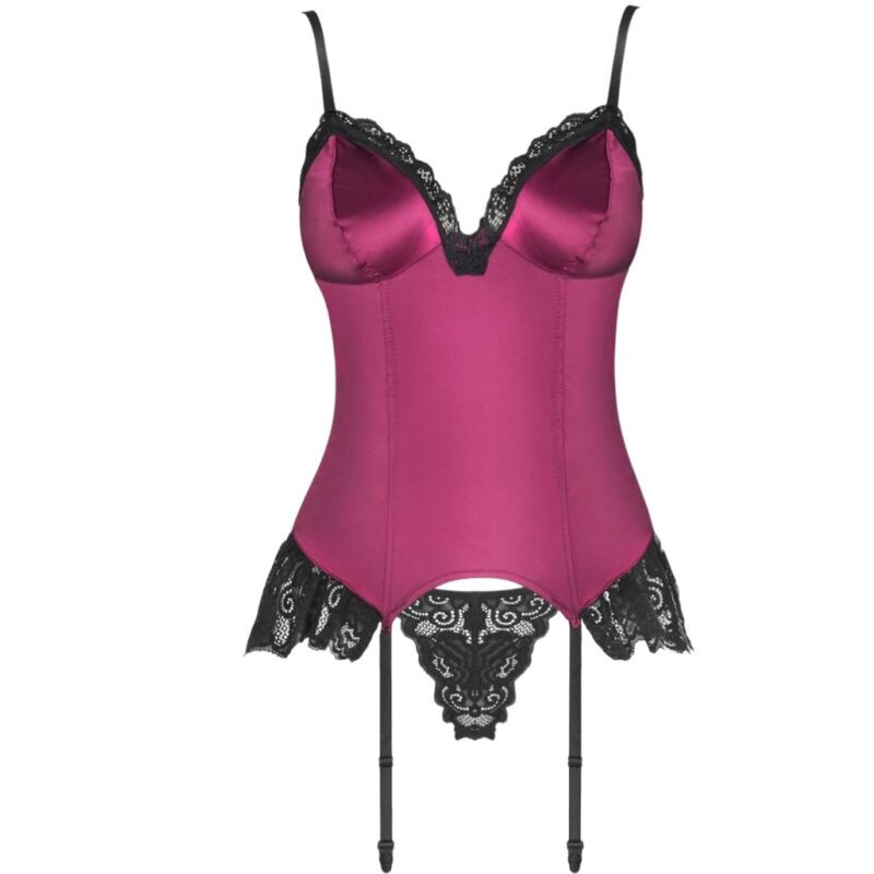 LIVCO CORSETTI FASHION AGRAFENA CF 90436 CORSET TANGA BURDEOS S M
