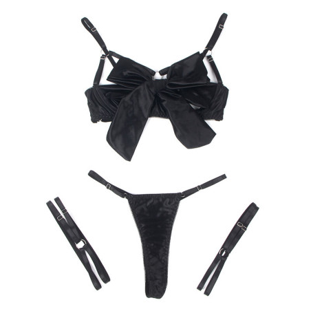 SUBBLIME 955199 SET SUJETADOR CON LAZO NEGRO AJUSTABLE S M
