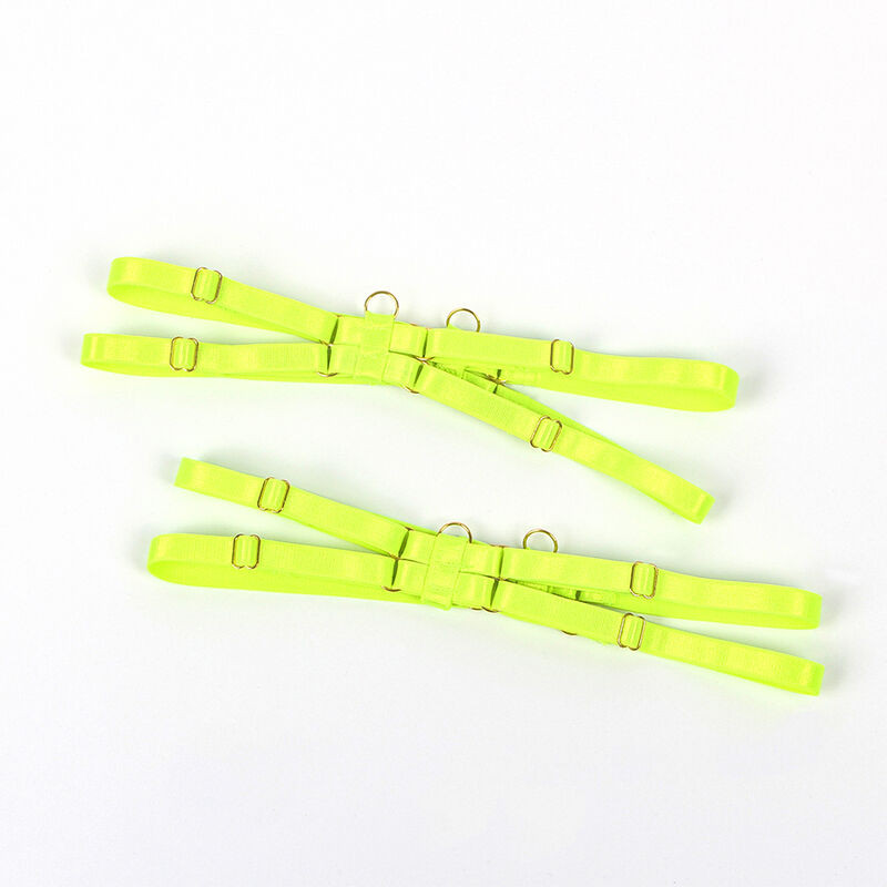 SUBBLIME 955274 SET SUJETADOR CON COLLAR Y DETALLES PARA PIERNAS VERDE FLUORESCENTE S M