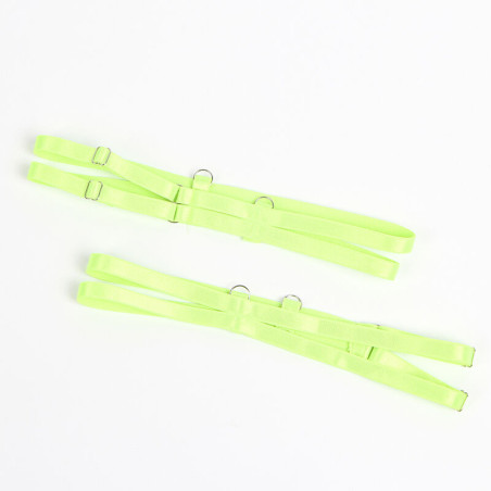 SUBBLIME 955328 SET SUJETADOR CON ENCAJE Y LIGUEROS VERDE Y AZUL L XL