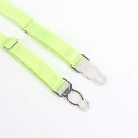 SUBBLIME 955328 SET SUJETADOR CON ENCAJE Y LIGUEROS VERDE Y AZUL L XL