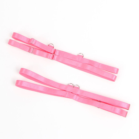 SUBBLIME 955366 SET SUJETADOR CON ENCAJE Y LIGUEROS ROSA Y MORADO L XL
