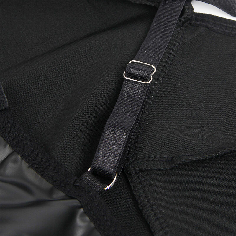 SUBBLIME 955373 VESTIDO CON TIRANTES DE CUERO NEGRO S M