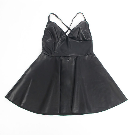 SUBBLIME 955380 VESTIDO CON TIRANTES DE CUERO NEGRO L XL