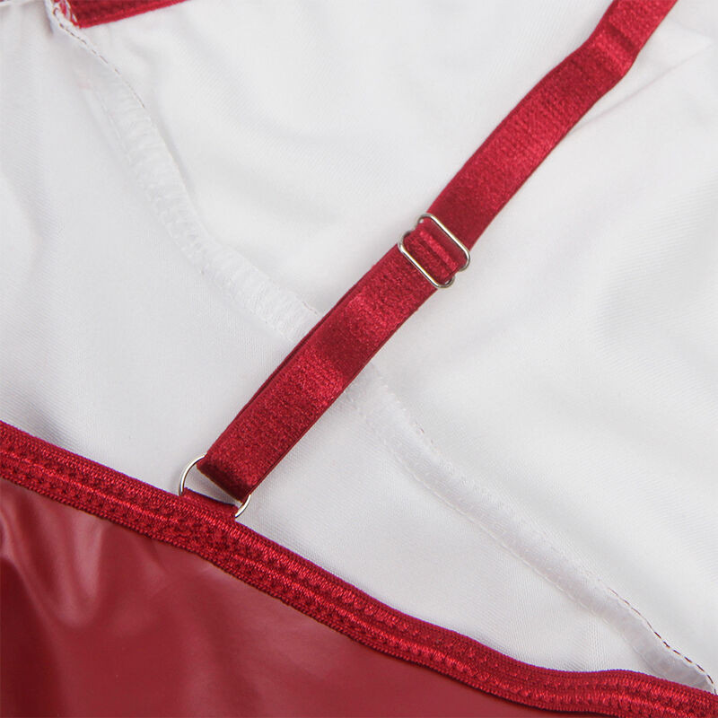 SUBBLIME 955397 VESTIDO CON TIRANTES DE CUERO BURDEOS S M