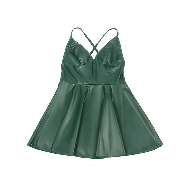 SUBBLIME 955434 VESTIDO CON TIRANTES DE CUERO VERDE S M