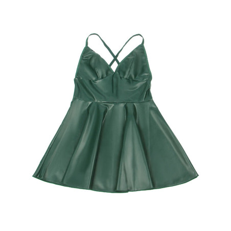 SUBBLIME 955434 VESTIDO CON TIRANTES DE CUERO VERDE S M