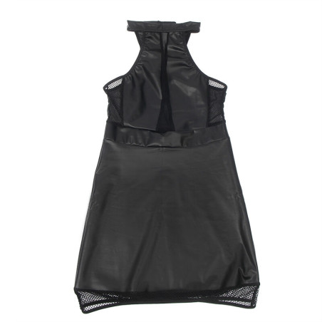 SUBBLIME 955472 VESTIDO CUELLO HALTER CON TRANSPARENCIAS NEGRO S M