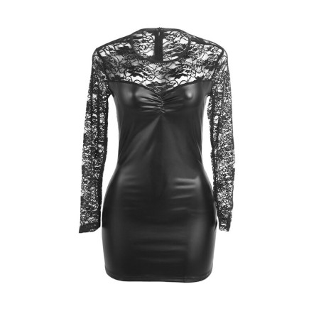 SUBBLIME 955601 VESTIDO DE MANGA LARGA CON ENCAJE NEGRO L XL