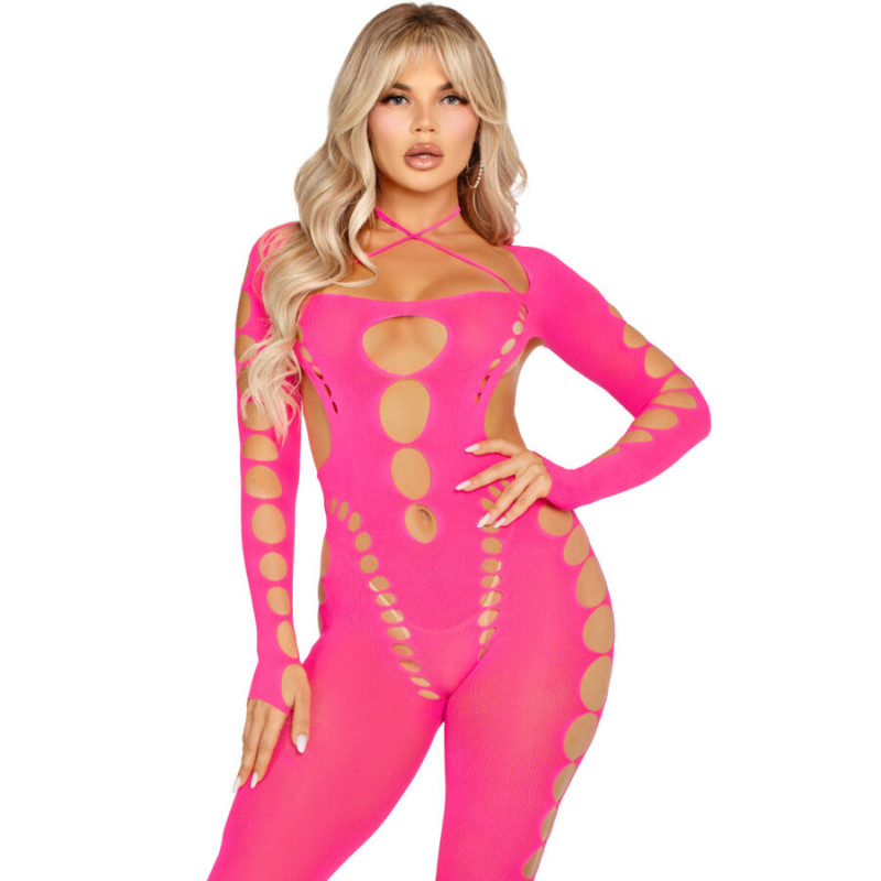 LEG AVENUE BODYSTOCKING ROSA CON ESPALDA ABIERTA TALLA UNICA