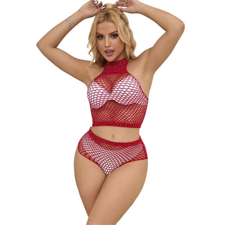 SUBBLIME 952402 SET DE REJILLA CON BRILLANTES ROJO TALLA UNICA