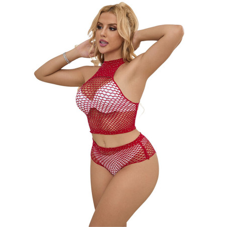 SUBBLIME 952402 SET DE REJILLA CON BRILLANTES ROJO TALLA UNICA