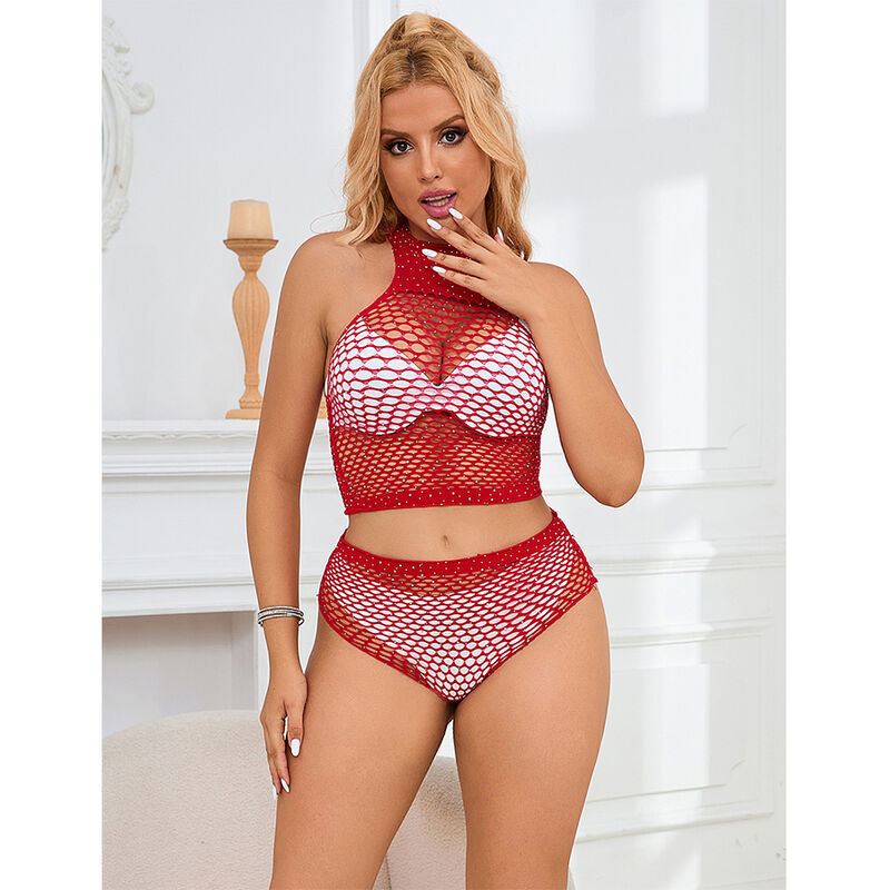 SUBBLIME 952402 SET DE REJILLA CON BRILLANTES ROJO TALLA UNICA