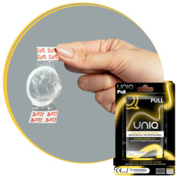 UNIQ PULL PRESERVATIVOS CON TIRAS SIN LATEX 3 UNIDADES 2