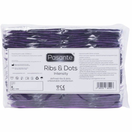 PASANTE RIBS DOTS PRESERVATIVOS INTENSITY 144 UNIDADES