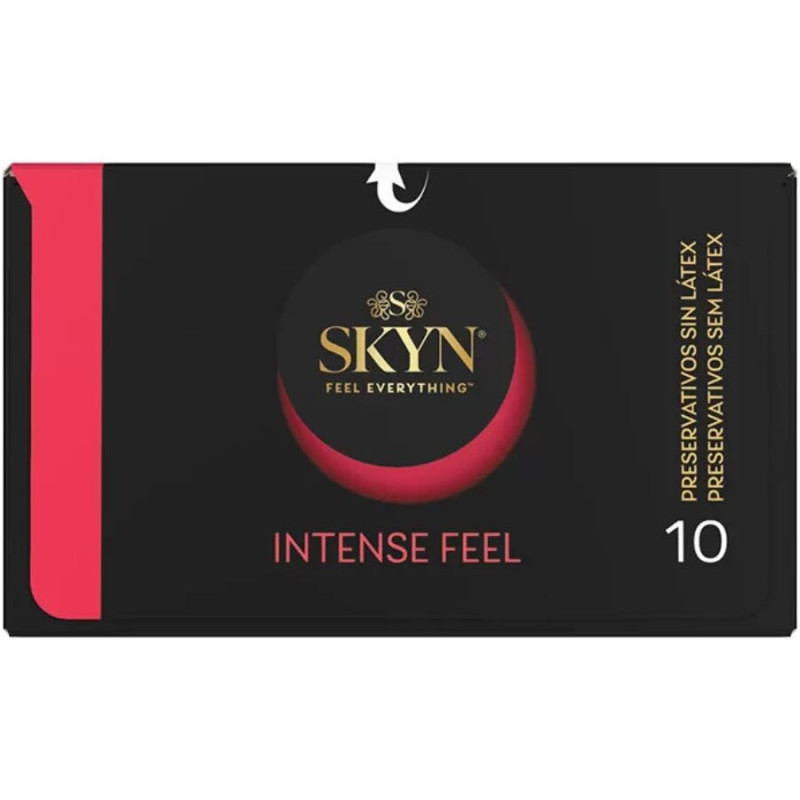 SKYN PRESERVATIVO INTENSE FEEL TEXTURA CON DISENO ONDULADO 10 UNIDADES