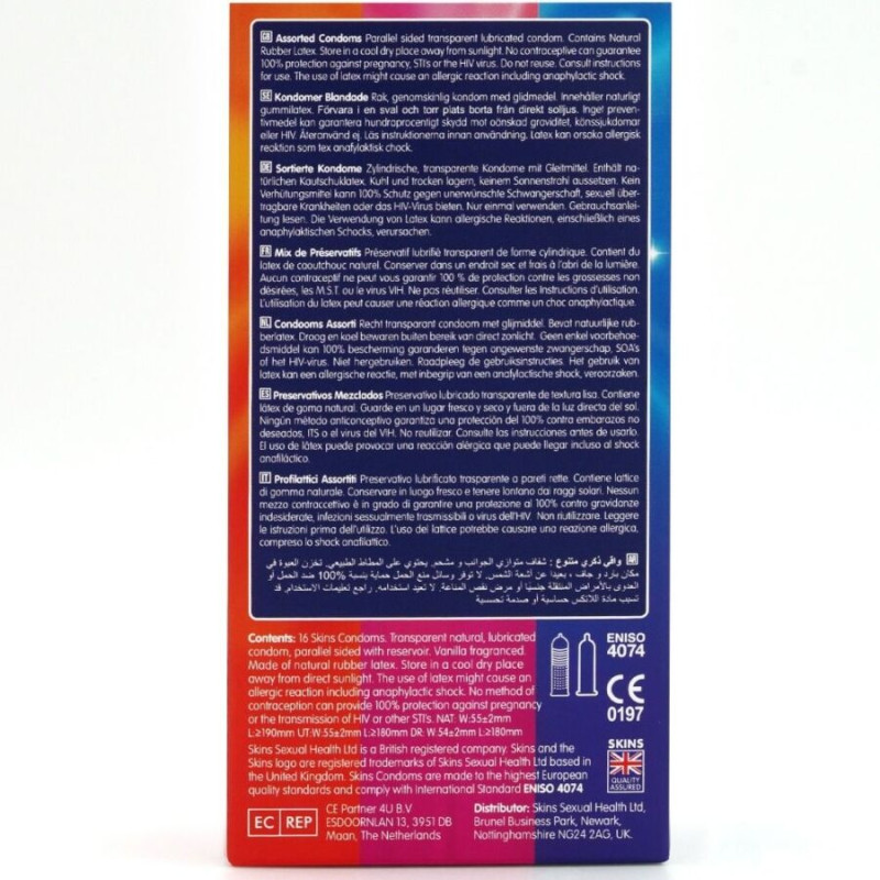 SKINS SURTIDO PRESERVATIVOS PREMIUM PACK 16