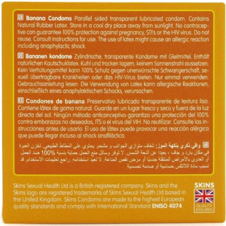 SKINS PRESERVATIVOS PREMIUM SABOR PLATANO PACK 4