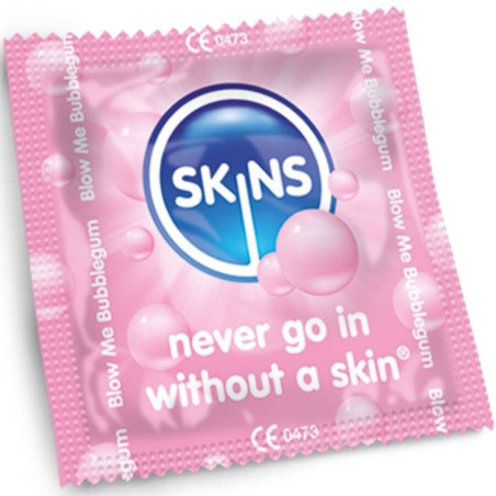 SKINS PRESERVATIVOS PREMIUM SABOR CHICLE PACK 8