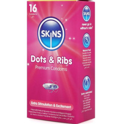SKINS DOTS RIBS PRESERVATIVOS PREMIUM PACK 16 2