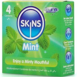 SKINS PRESERVATIVOS PREMIUM SABOR MENTA PACK 4 2