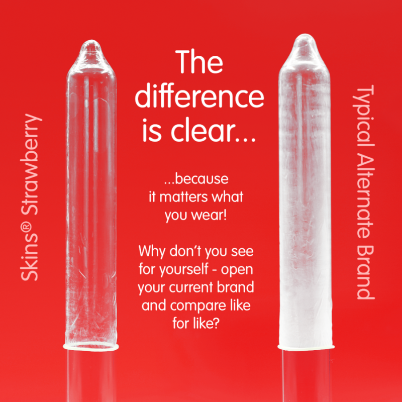 SKINS PRESERVATIVOS PREMIUM SABOR FRESA PACK 4