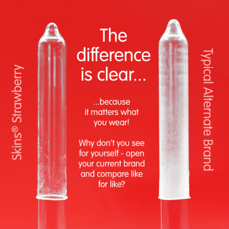 SKINS PRESERVATIVOS PREMIUM SABOR FRESA PACK 4