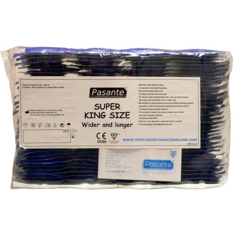 PASANTE PRESERVATIVO TAMANO SUPER KING BOLSA 144 UNIDADES