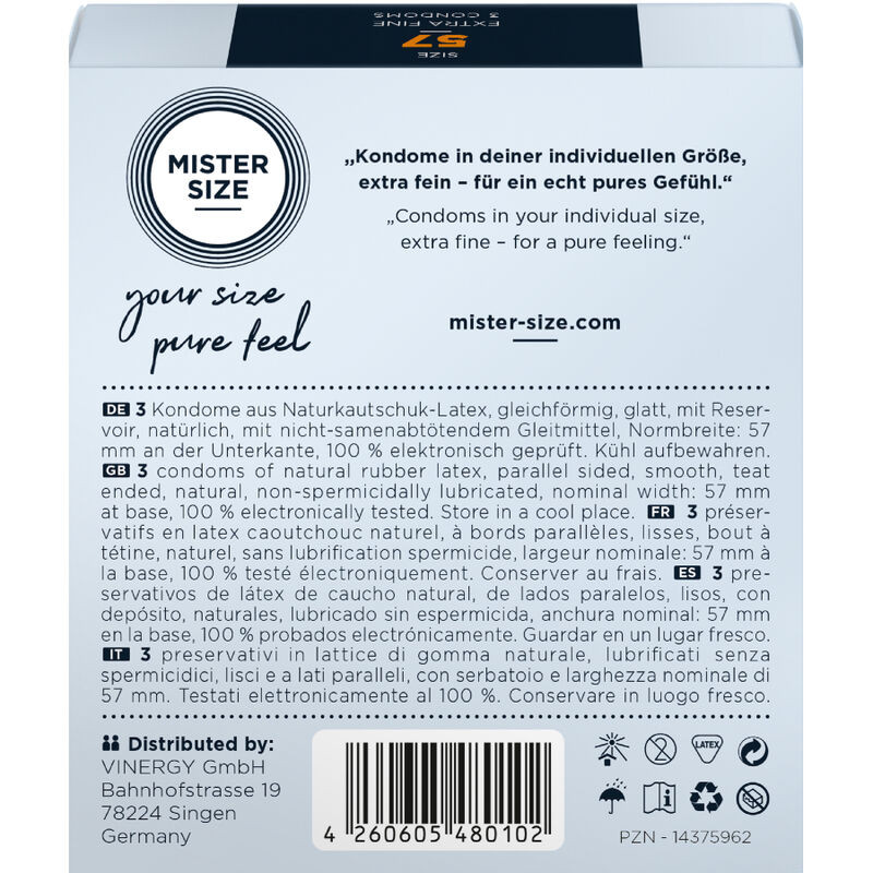 MISTER SIZE PRESERVATIVOS TALLA L 57 MM 3 UNIDADES